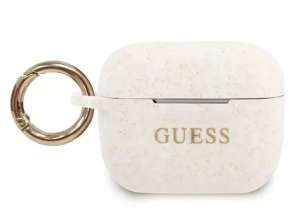 Guess GUACAPSILGLWH AirPods Pro cover wit / wit siliconen glitter