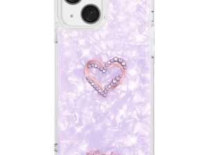 Эпоксидный чехол Kingxbar серии с кристаллами Swarovski iPhone 13 фиолетовый