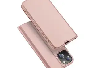 Capa de estofo Dux Ducis Skin Pro com flip iPhone 13 rosa