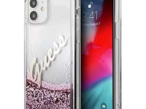 Atspėk GUHCP12SGLVSPI iPhone 12 mini 5,4 colio rožinės / rožinės spalvos kietas dėklas Blizgučiai