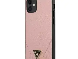 Atspėk GUHCP12SVSATMLPI iPhone 12 mini 5,4 colio rožinės / rožinės spalvos kietas dėklas Saffia
