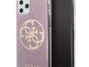 Guess GUHCN65PCUGLPI iPhone 11 Pro Max Roze / Roze Hard Case 4G Circle