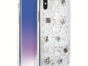 Pouzdro UNIQ Lumence Clear iPhone Xs Max stříbrná / Perivvinkle stříbrná