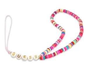 Guess pendant GUSTGMPP Phone Strap multicolor pink Heishi Beads