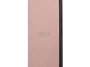 Guess GUBKS22SPSASBPI S22 S901 rosa / rosa livro Saffiano Listras