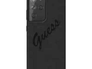 Guess GUHCS21LLSVSBK S21 Ultra G998 zwart/zwart hardcase Script Vinta
