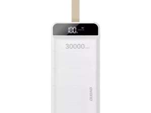 Dudao powerbank 30000 mAh 3x USB med LED-lampa vit (K8s+ vit)