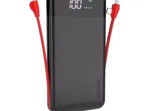 Dudao 2x USB Powerbank 10000mAh 2A eingebautes 3in1 Lightning / USB-Kabel