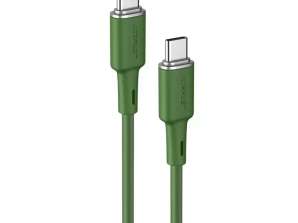 Cable Acefast USB Type-C a USB Type-C 1,2 m, 60 W (20 V/3 A) verde (C2-03