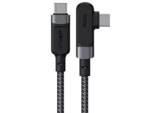 Acefast înclinat USB Type-C la USB Type-C cablu 2m, 100W (20V/5A) gri (C5