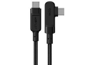 Cable USB tipo C a USB tipo C en ángulo Acefast de 2 m, 100 W (20 V/5 A) negro (C