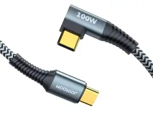 Джойрум ъглов кабел USB тип C към USB тип C Доставка на мощност 100W