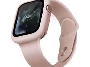 UNIQ Чехол Lino Apple Watch Series 4/5/6/SE 44мм. розовый/румяно-розовый