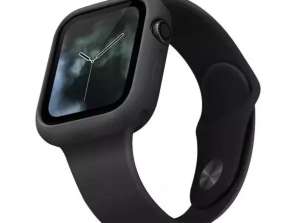 UNIQ dėklas Lino Apple Watch Series 4/5/6/SE 44mm. juoda/pelenai juodi
