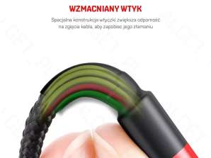 Baseus Cafule Micro-USB 2.4A nylon kabel 100cm Zwart/Rood