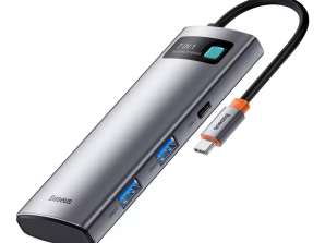 Baseus Metal Gleam sērijas daudzfunkcionālais HUB USB 7in1 C tipa HDMI vai