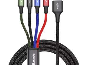 Cable base USB 4 en 1 Lightning / 2x USB Tipo C / micro USB en ny