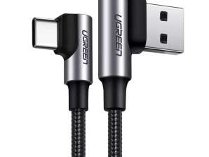 Zgreeni kotni kabel USB na USB tip C kabel quick charge 3.0 QC3.0 3A