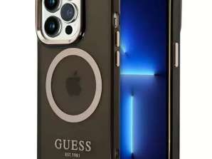 Dėklas Guess GUHMP14XHTCMK iPhone 14 Pro Max 6,7 colio juodas / juodas kietas dėklas
