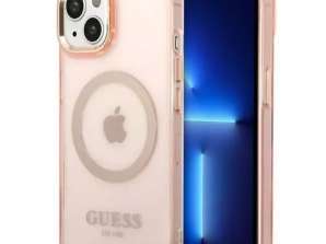 Case Guess GUHMP14MHTCMP Apple iPhone 14 Plus készülékhez 6,7 hüvelykes rózsaszín / rózsaszín kemény