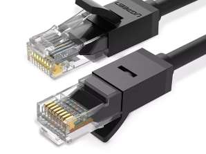 Litteä UGREEN LAN Ethernet Cat -verkkokaapeli. 6 8m musta (NW102)