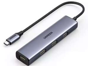UGREEN HUB USB tip C - 4x USB 3.2 Gen 1 srebro (CM473 208