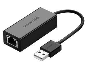 Ulkoinen verkkosovitin UGREEN RJ45 - USB 2.0 100 Mbps Ethernet musta