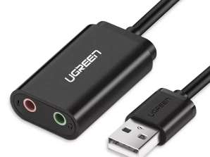 UGREEN adaptador externo USB cartão de música - 3,5 mm mini j