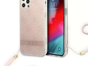 Case Guess GUOHCP12MH4STP pour Apple iPhone 12/12 Pro rose / rose hardca