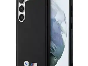 BMW Kovček za Samsung Galaxy S23 Usnje žig tricolor črna
