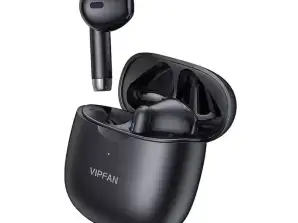 TWS Vipfan T06 wireless headphones, Bluetooth 5.0 (black)
