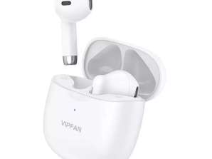 TWS Vipfan T06 trådlösa hörlurar, Bluetooth 5.0 (vit)