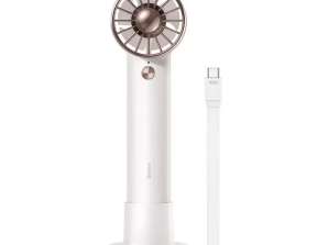 Baseus Flyer turbina hordozható kézi ventilátor + USB-C kábel (fehér)