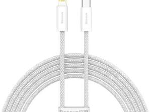 USB-C līdz Lightning Baseus dinamiskās sērijas kabelis, 20W, 2m (balts)
