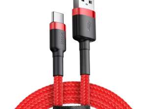 Cabo USB para USB-C Baseus Cafule 3A 0.5m (vermelho)