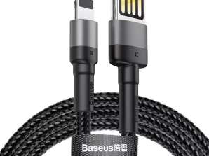Baseus Cafule 2.4A 1m Lightning USB Cable (Grey & Black)