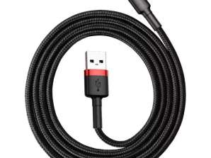Kabel Lightning USB Baseus Cafule 2A 3m  czarno czerwony