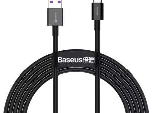 USB į USB-C kabelis Baseus Superior Series, 66W, 2m (juoda)