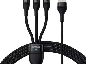 Baseus Flash Series II. 3-in-1 USB-A to USB-C Quick Charging Cable