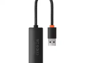 Baseus Lite sērijas USB līdz RJ45 tīkla adapteris, 100Mbps (melns)