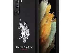 Capa do telefone US Polo Silicone Logo para Samsung Galaxy S21 preto / blá