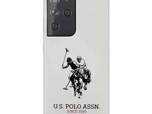 US Polo Silicone Phone Case Logo voor Samsung Galaxy S21 Ultra wit