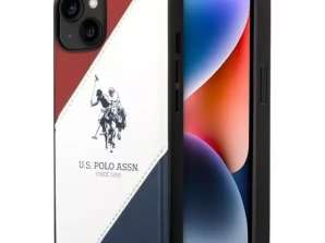 US Polo Tricolor Capa Telefone em Relevo iPhone 14 6,1