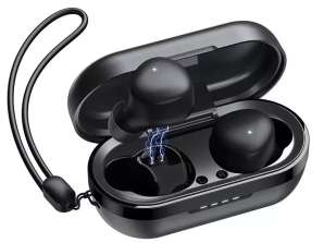 TWS Bluetooth 5.1 Brezžične joyroom slušalke 300mAh črne (JR-TL