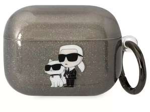 Karl Lagerfeld apsauginis ausinių dėklas, skirtas Airpods Pro dangtelis juodas/
