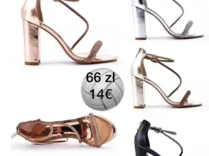 Moteriški elegantiški dekoruoti sandalai ant posto - NAUJA 2023