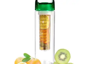 Sticlă de apă de 700 ml cu funcție de umplere cu gheață și inserție infuzor de fructe - ofertă en-gros