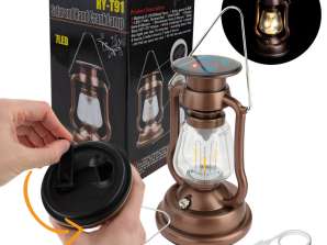 LED solar camping lantern with crank + USB-C mix