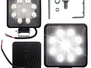 Versatile 9W LED Work Lamp 12V for Motorcycles, Off-Road Vehicles, and More