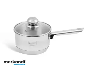 EB-3033 Edënbërg Casserole en acier inoxydable avec couvercle en verre 18 CM - 1.5L